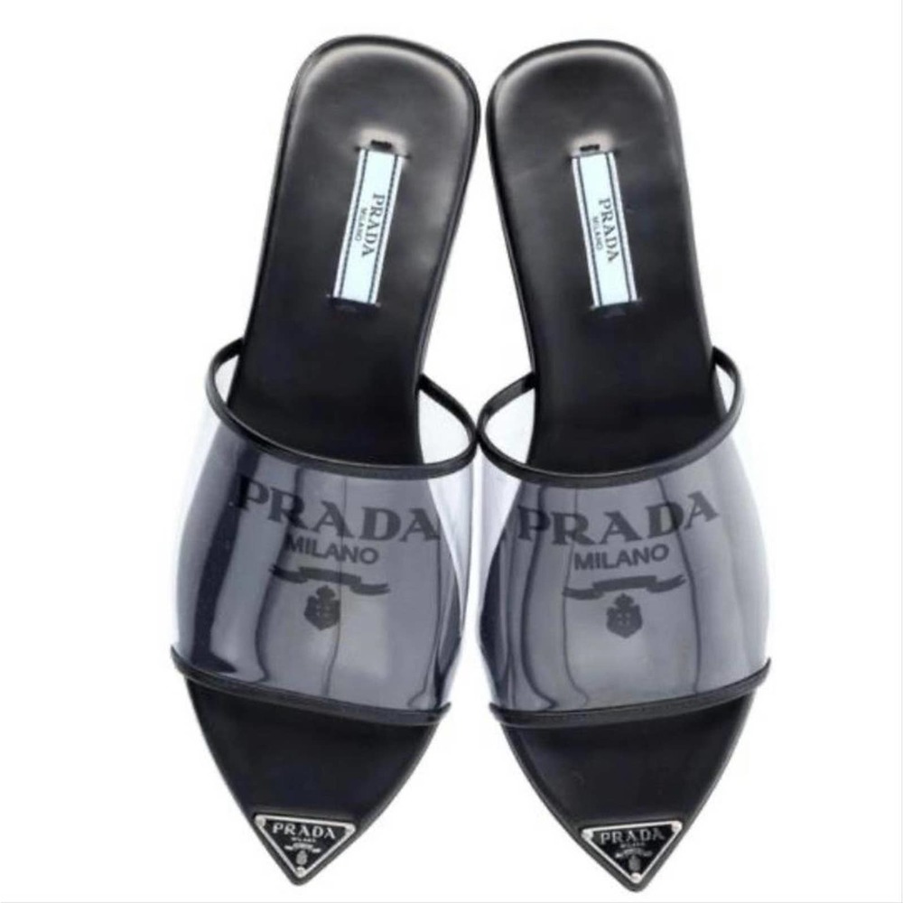 PRADA Plexiglas logo printed clear PVC slides - Picture 3 of 6